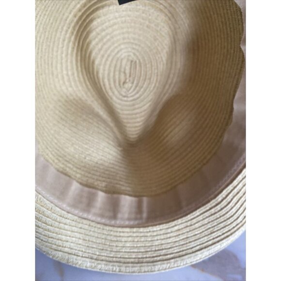 Impermeable Weatherproof Fedora Summer Hat Brown Ribbon Trim Size M - Picture 5 of 5